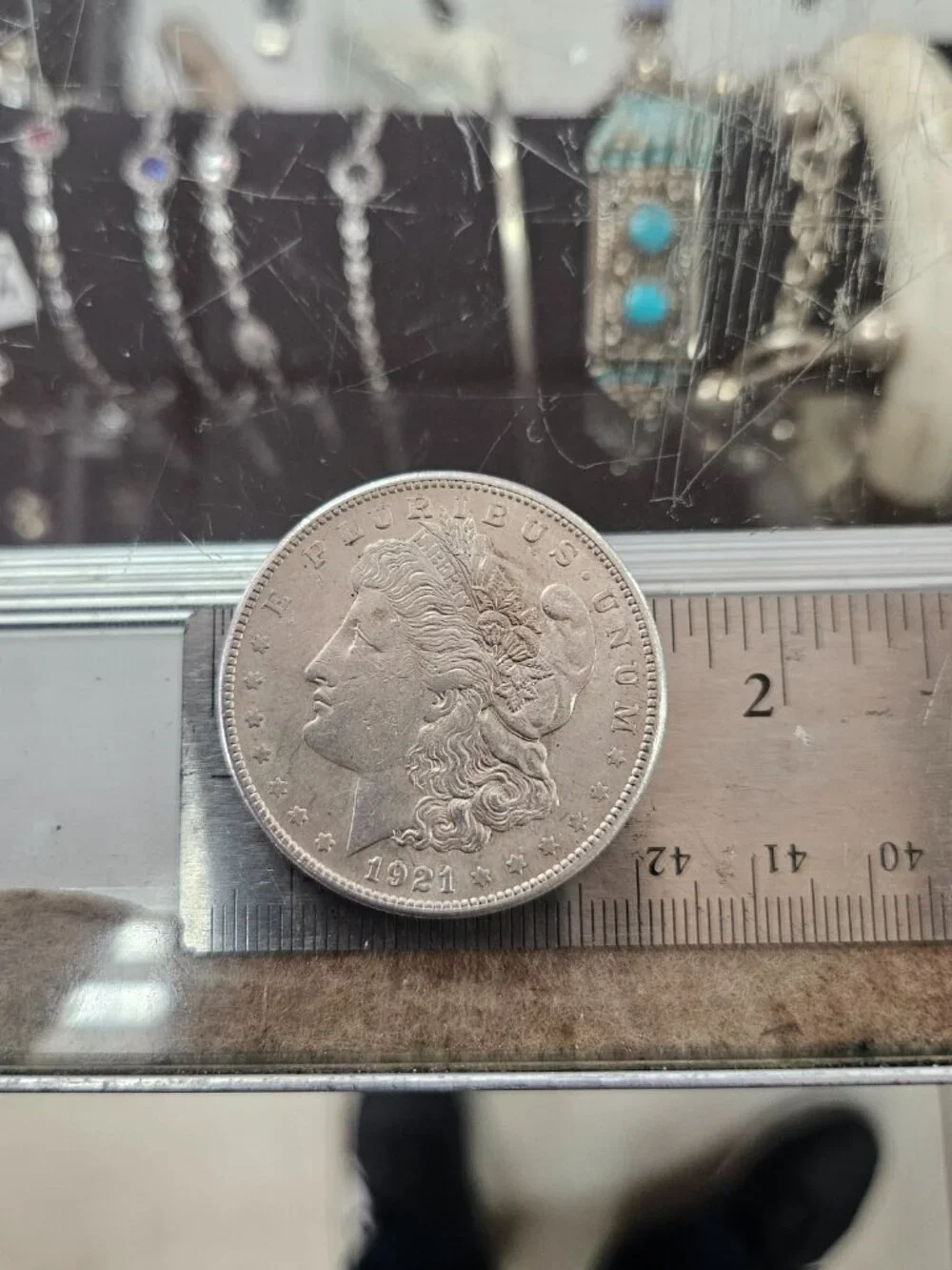 Authentic 1921 Morgan silver dollar coin